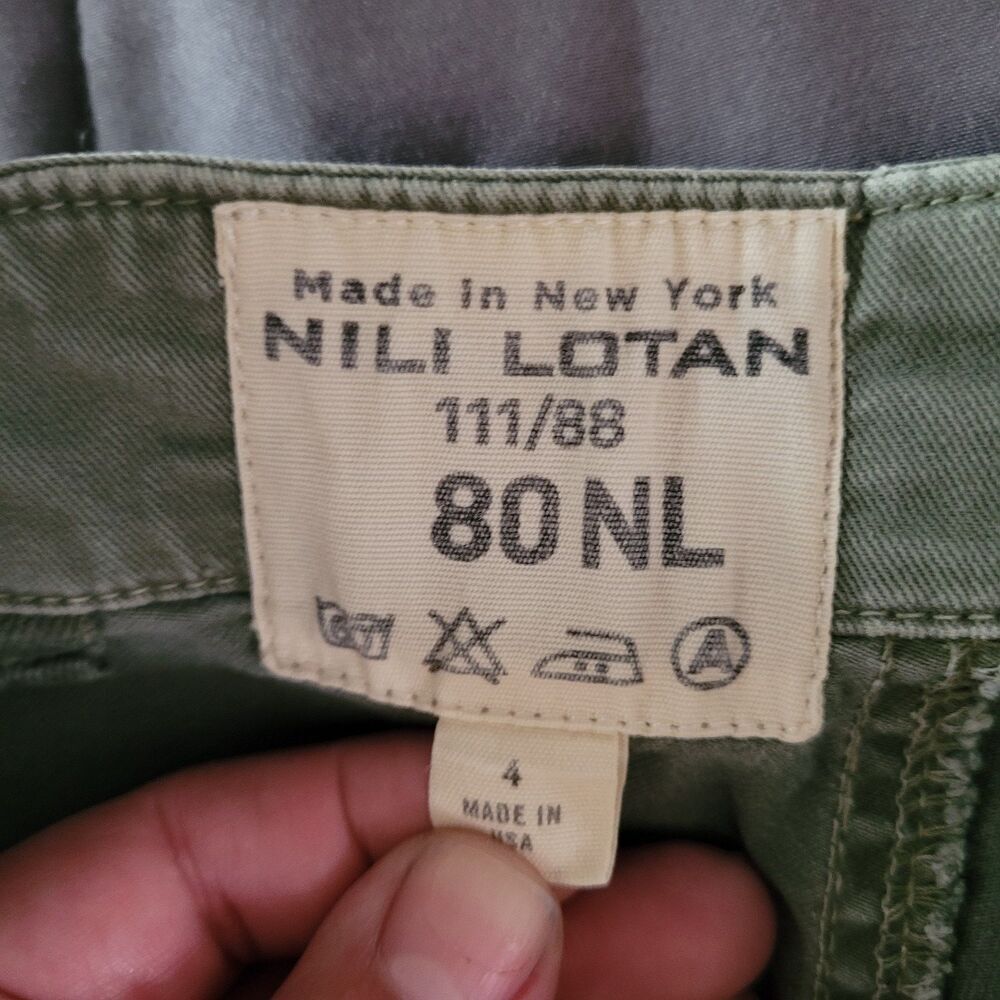 Nili Lotan Cargo Cropped Jogger Military Pants Women Size 4 111/88 80NL Green - Picture 3 of 8